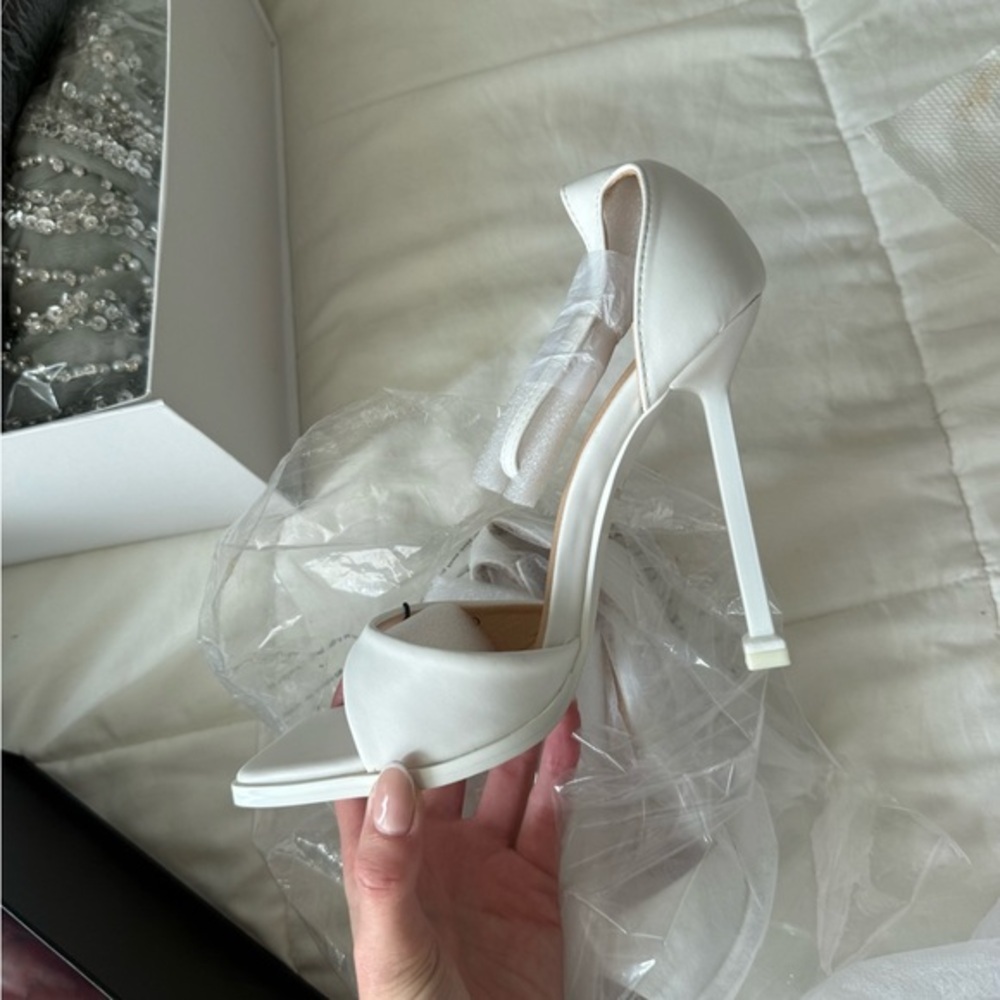 Elegant White High Heel Sandals